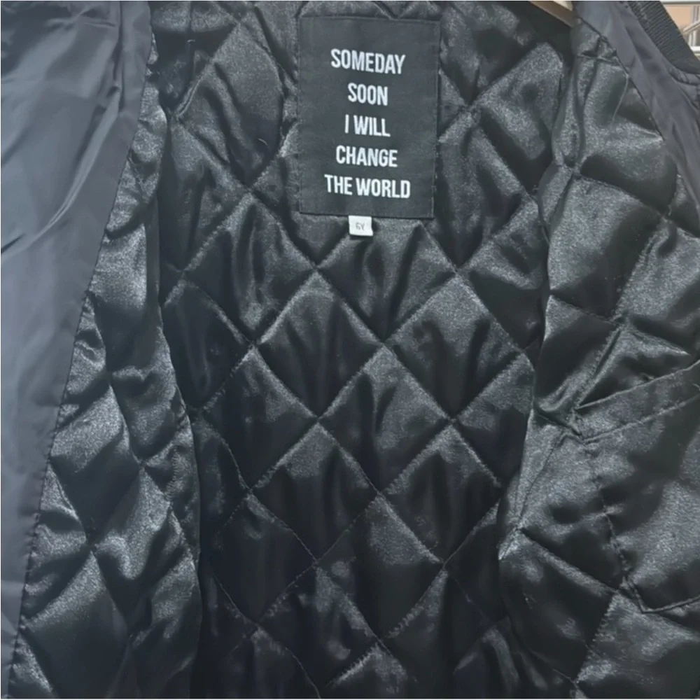 Authentic Someday Soon I will Change the world boys designer jacket sz 6